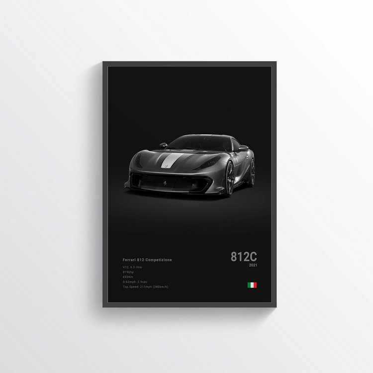 Ferrari 812 Competizione 2021 Classic Poster