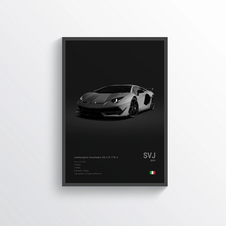 Lamborghini Aventador SVJ LP 770-4 2019 Classic Poster