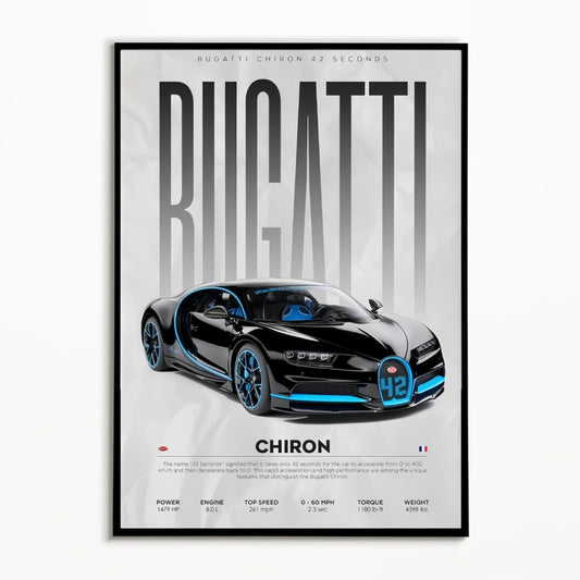 Bugatti Chiron 42 Seconds Premium Poster