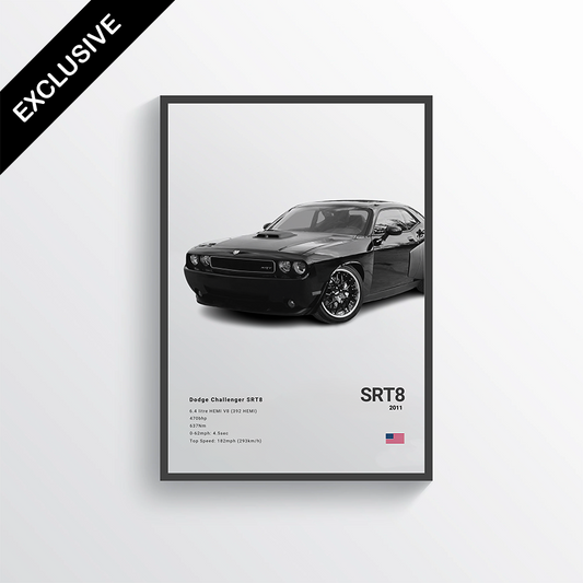 Affiche classique Fast and Furious de la Dodge Challenger SRT8 2011 (Dom)