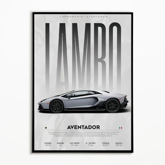 Affiche Premium Lamborghini Aventador (côté)
