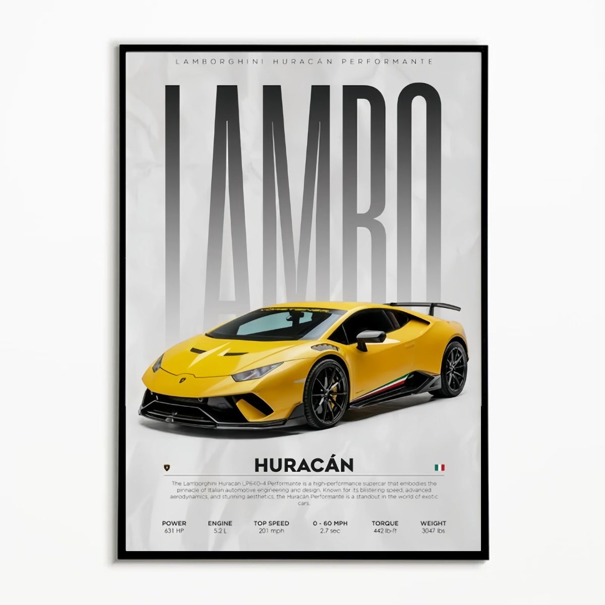 Lamborghini Huracan Performante Premium Poster
