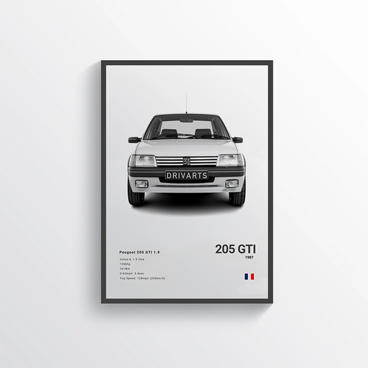 Peugeot 205 GTI 1987 Classic Poster