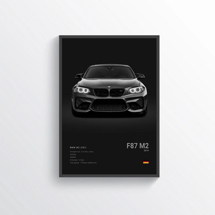 BMW M2 F87 2016 Classic Poster