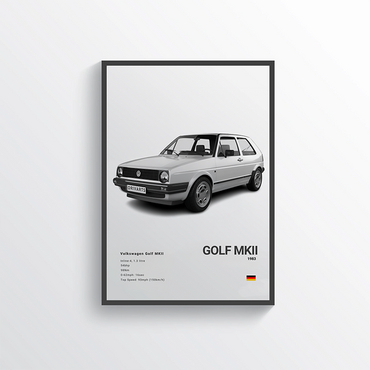 Volkswagen GOLF MKII 1983 Classic Poster