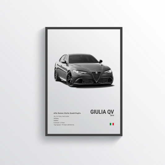 Alfa Romeo Giulia Quadrifoglio 2015 Classic Poster