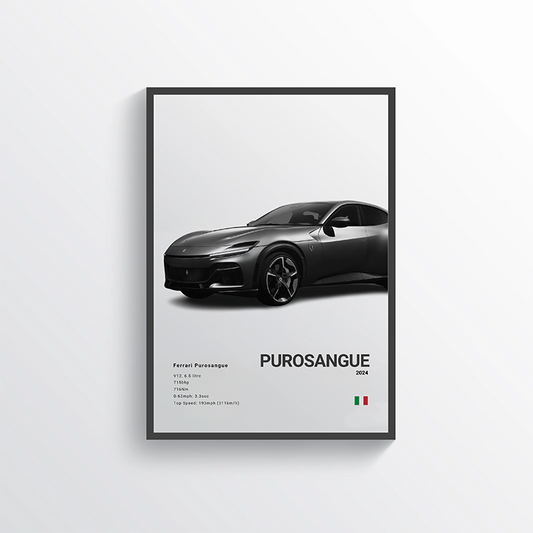 Ferrari Purosangue 2024 Classic Poster