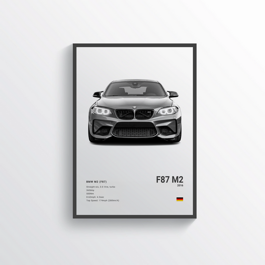 BMW M2 F87 2016 Classic Poster