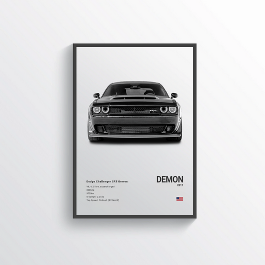 Dodge Challenger SRT Demon 2017 Classic Poster
