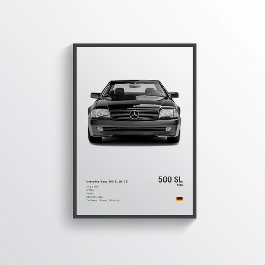 Mercedes 500 SL 1990 Classic Poster
