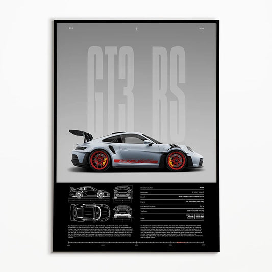 Affiche Porsche 911 GT3RS grise