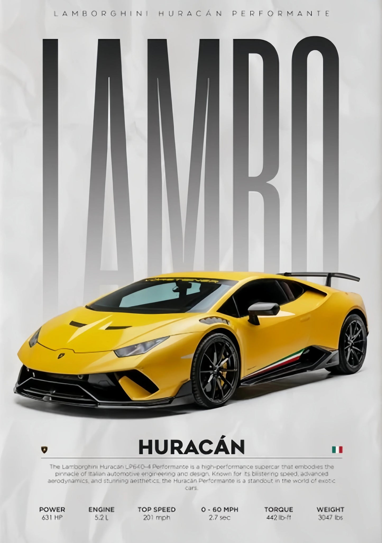 Lamborghini Huracan Performante Premium Poster