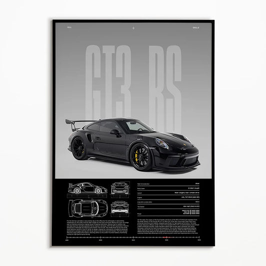 Affiche du plan de la Porsche 911 GT3 RS