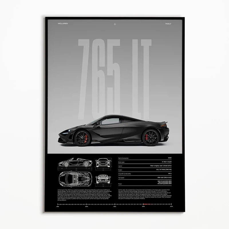 Affiche du plan de la McLaren 765 LT