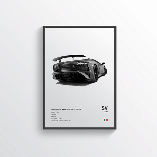 Lamborghini Aventador SV LP 750-4 2015 Classic Poster