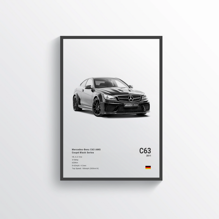 Mercedes C63 AMG Black Series Classic Poster