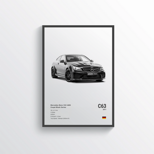 Mercedes C63 AMG Black Series Classic Poster