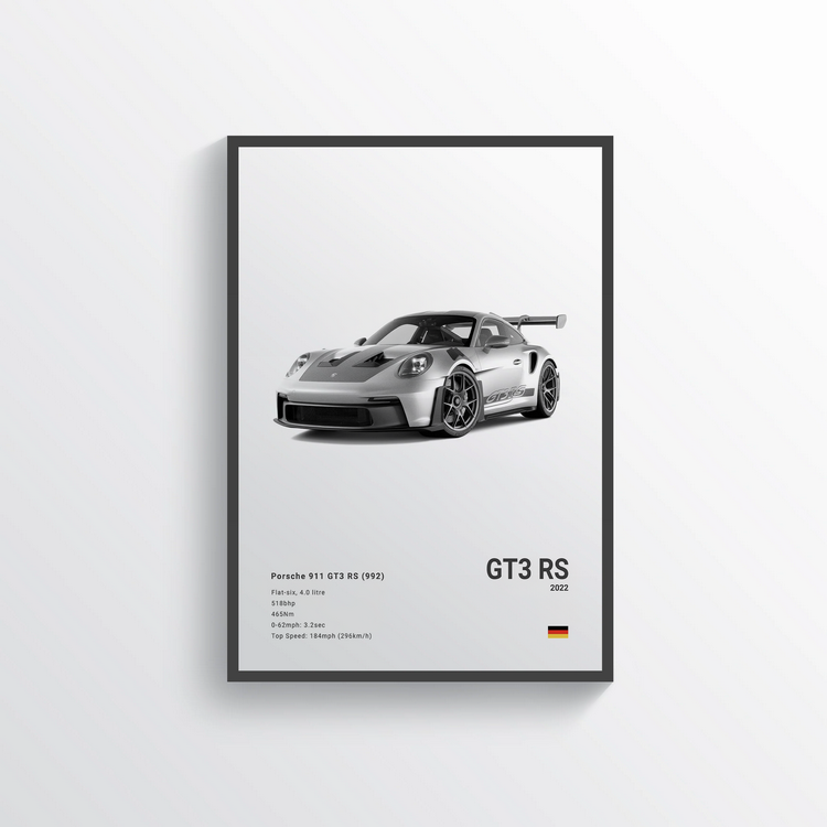 Porsche 911 GT3 RS 2022 n°3 Classic Poster