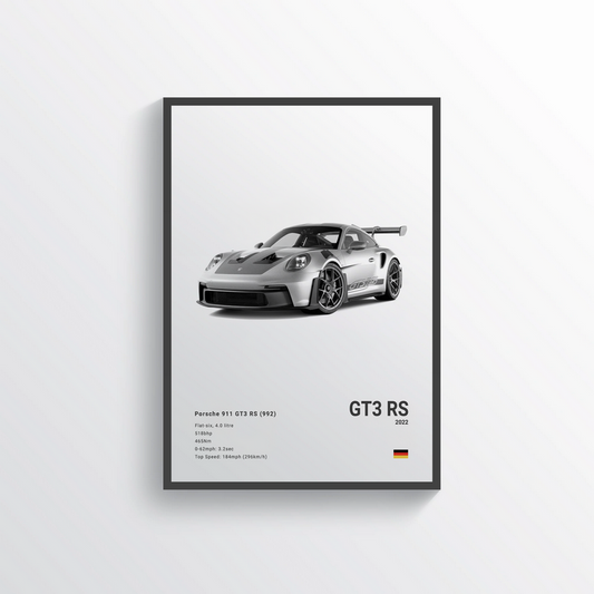 Porsche 911 GT3 RS 2022 n°3 Classic Poster