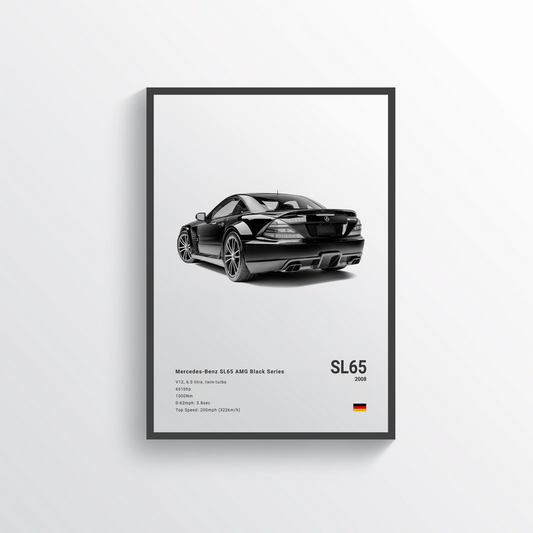 Mercedes SL65 AMG Black Series 2008 Classic Poster