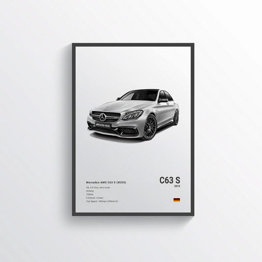 Mercedes C63 S 2015 Classic Poster