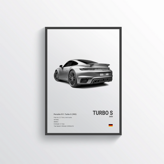 Porsche 911 Turbo S 2020 Classic Poster