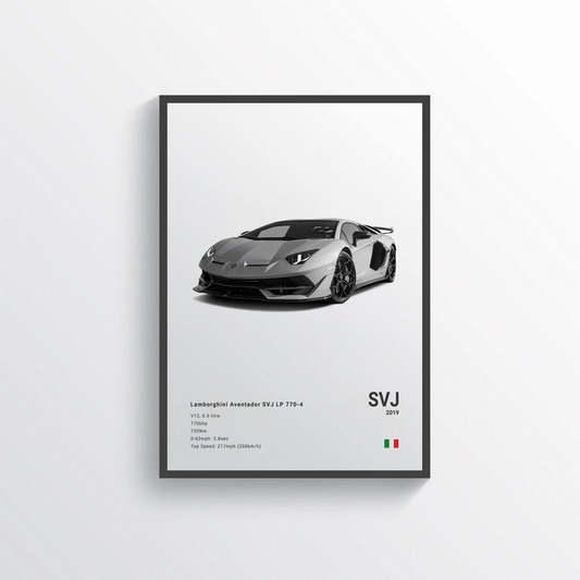Lamborghini Aventador SVJ LP 770-4 2019 Classic Poster