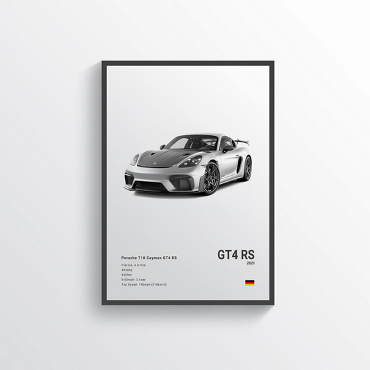 Porsche 718 Cayman GT4 RS 2021 Classic Poster