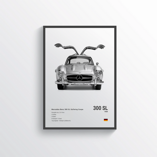 Mercedes 300 SL Gullwing Coupe 1954 Classic Poster
