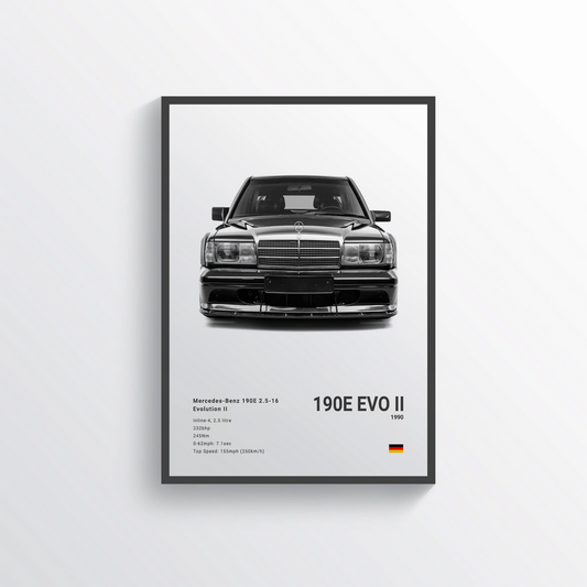 Mercedes 190E EVO II 1990 Classic Poster