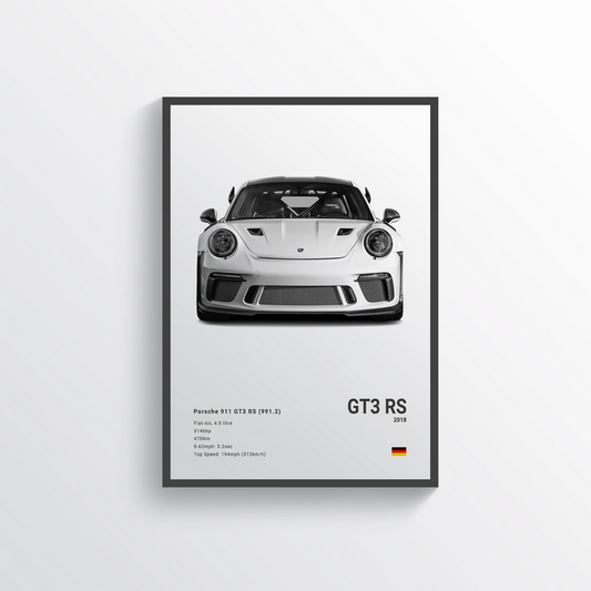 Porsche 911 GT3 RS 2018 Classic Poster