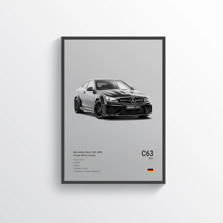 Mercedes C63 AMG Black Series Classic Poster