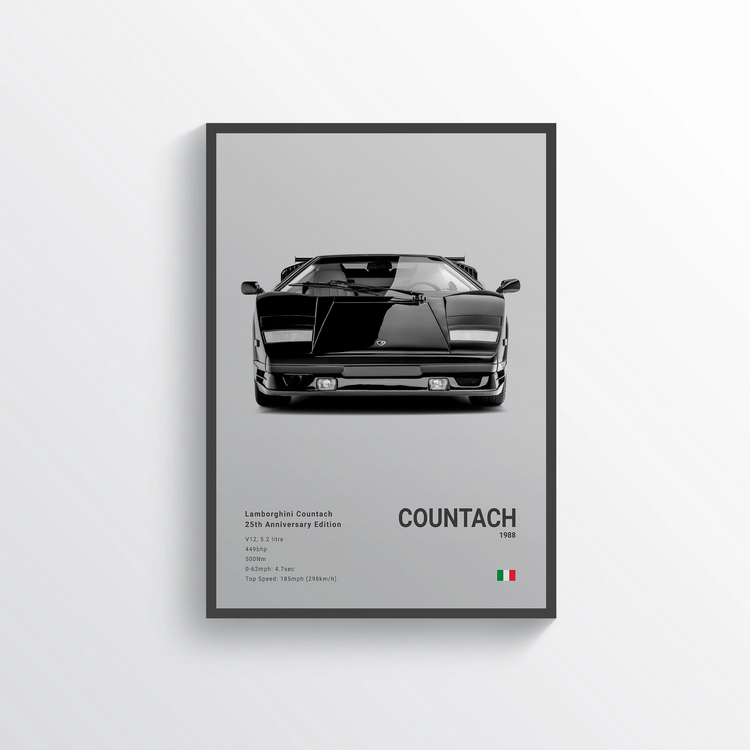 Lamborghini Countach 25th Anniversary Edition 1988 Classic Poster