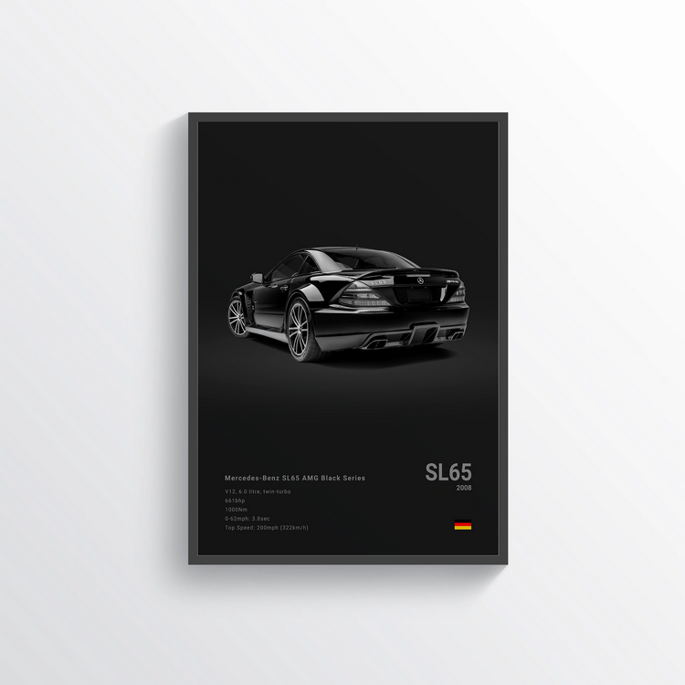 Mercedes SL65 AMG Black Series 2008 Classic Poster