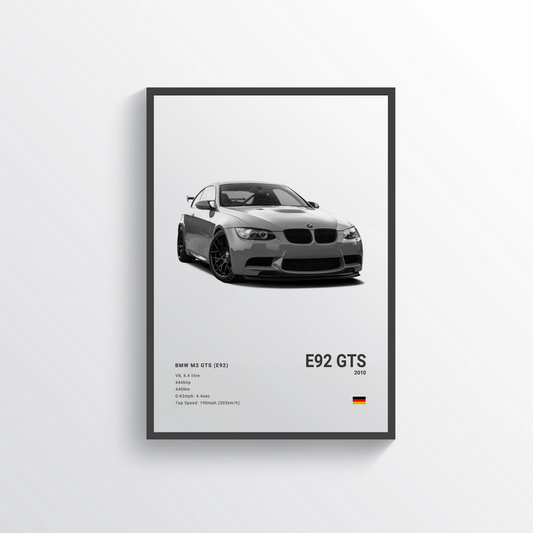 BMW M3 E92 GTS 2010 Classic Poster