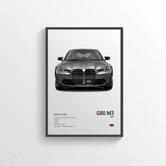 BMW M3 G80 2020 Classic Poster