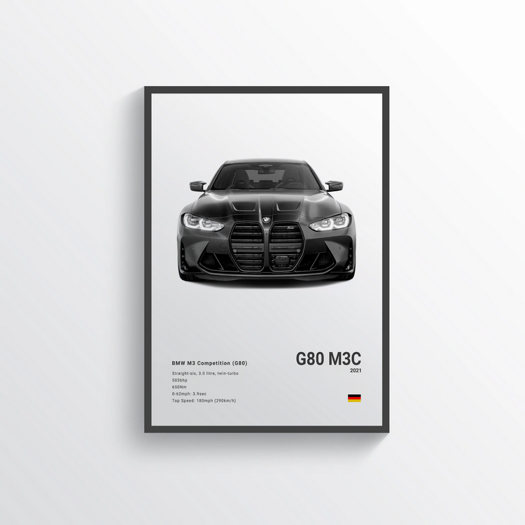 BMW M3 G80 Compétition 2021 Classic Poster
