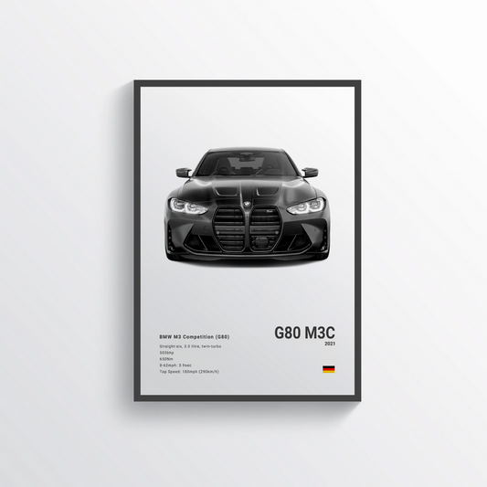 BMW M3 G80 Compétition 2021 Classic Poster