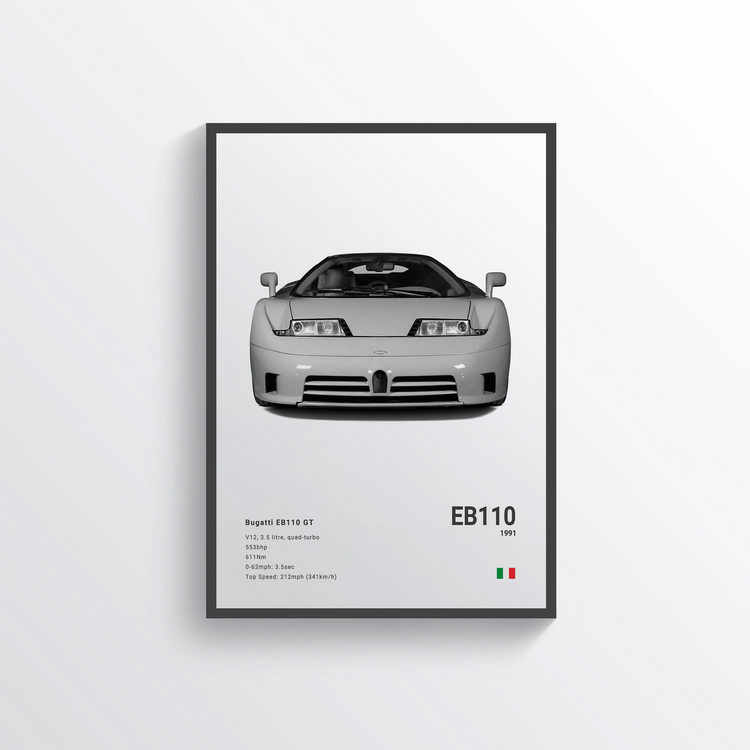 Bugatti EB110 GT 1991 Classic Poster