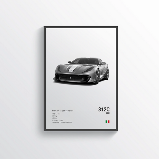 Ferrari 812 Competizione 2021 Classic Poster