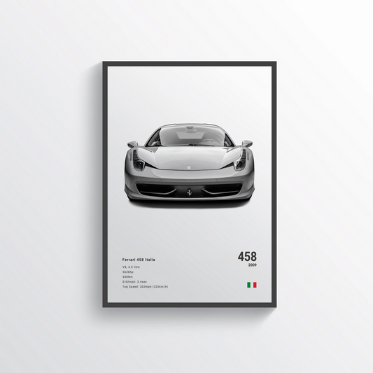 Ferrari 458 Italia 2009 Classic Poster