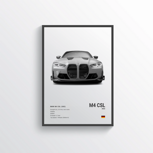 BMW M4 G82 CSL 2022 Classic Poster