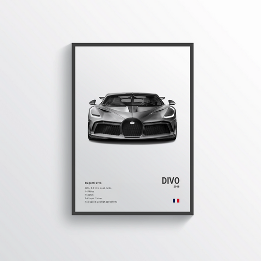 Bugatti Divo 2018 Poster classique