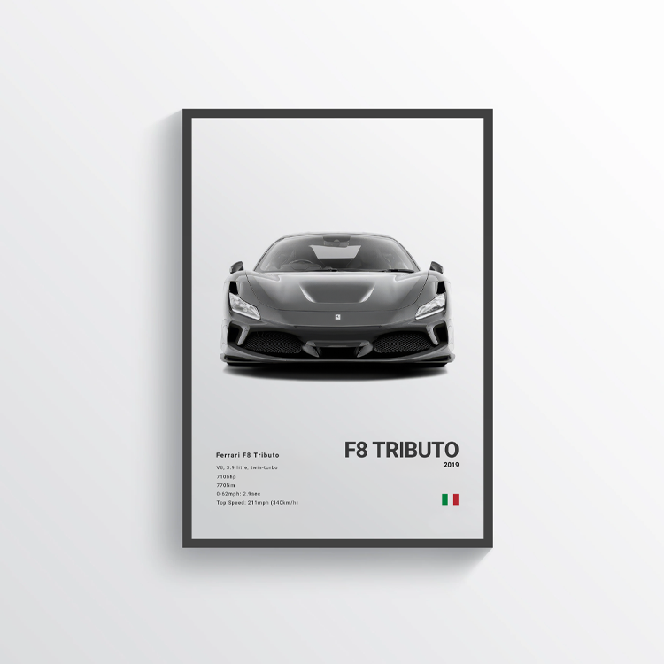 Ferrari F8 Tributo 2019 Classic Poster