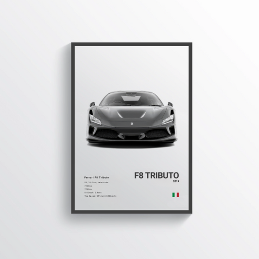 Ferrari F8 Tributo 2019 Classic Poster