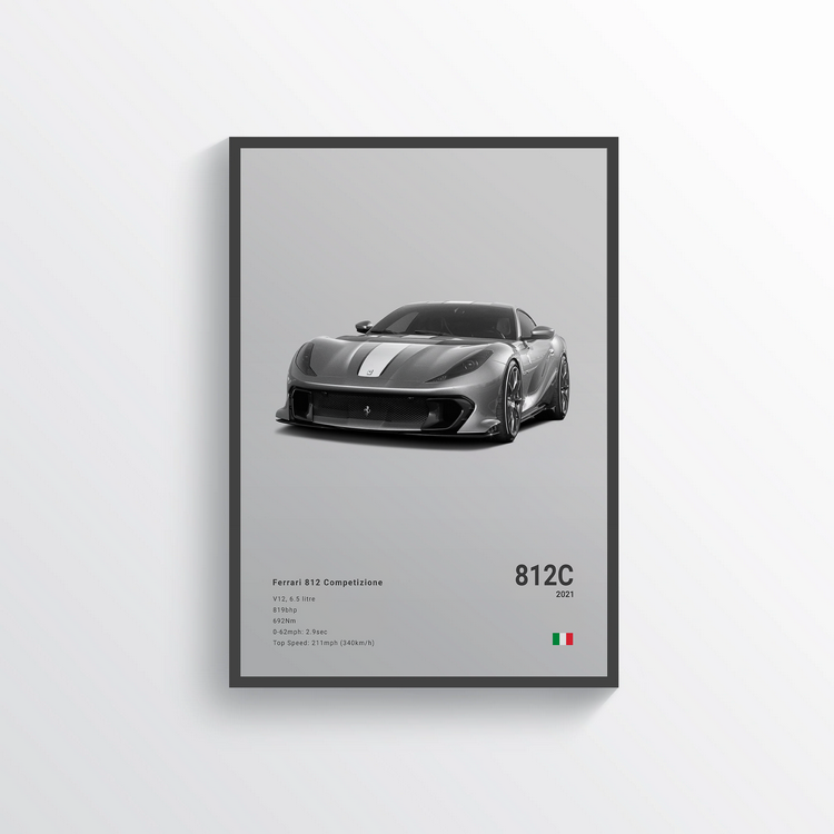 Ferrari 812 Competizione 2021 Classic Poster