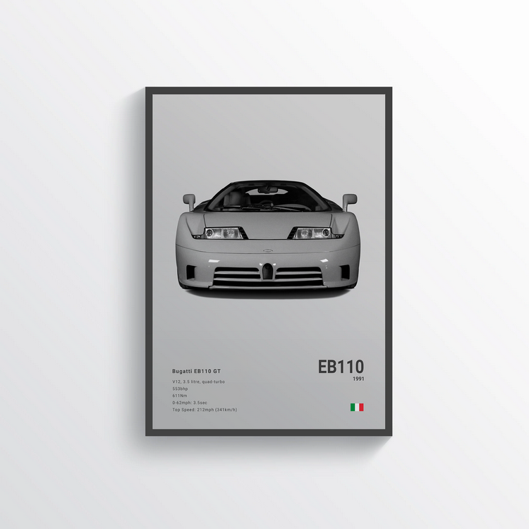 Bugatti EB110 GT 1991 Classic Poster