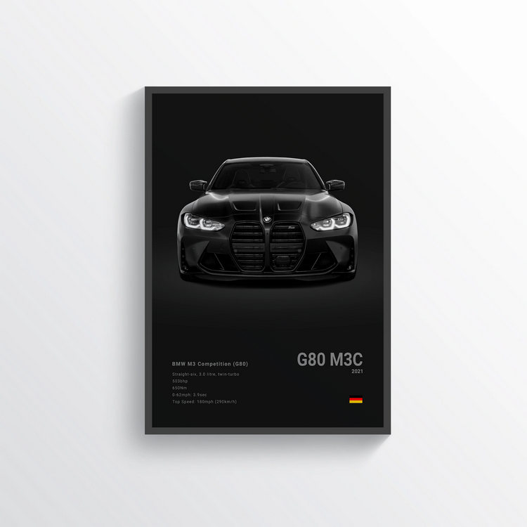BMW M3 G80 Compétition 2021 Classic Poster